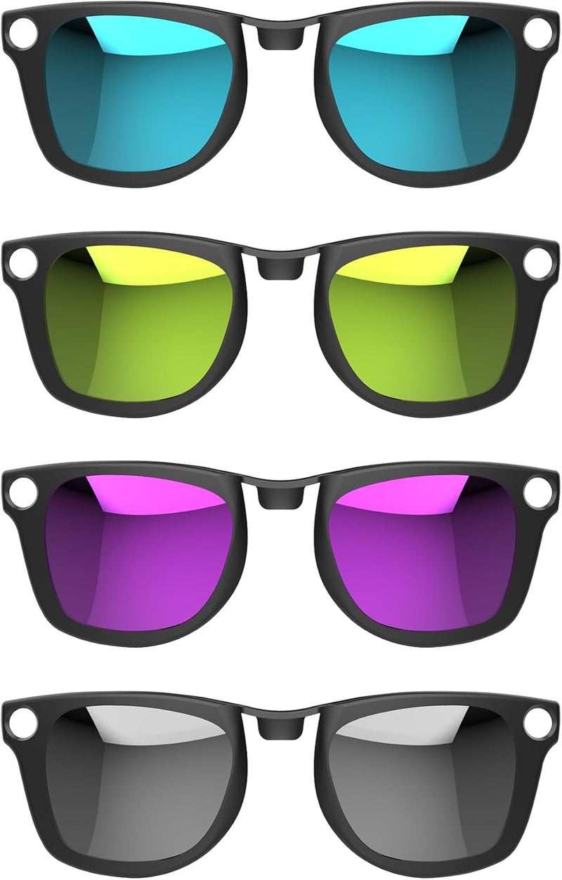 HIBLOKS 4 قطع مشبك مت polarized لراي بان ميتا وايفرر وجن 2 (RW4006/RW4012 عادي 50-22)، مشبك تغيير اللون لمتا وايفرر جن 2 لحماية عينيك، أنيق وعصري (فضي + أزرق + أصفر + بنفسجي) - Image 1